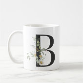 Initial B mit Blume in Weich-Farbe Kaffee Tasse (Links)