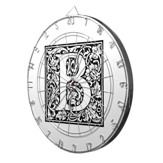 Initial B Monogramm. Muster für benutzerdefinierte Dartscheibe (Vorderseite rechts)