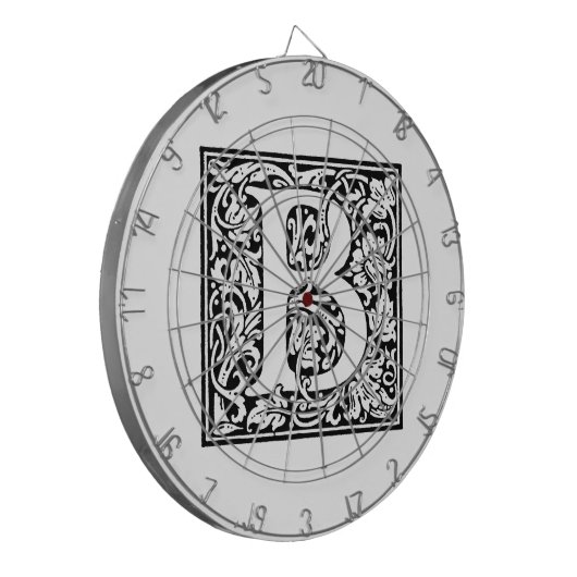Initial B Monogramm. Muster für benutzerdefinierte Dartscheibe (Vorderseite Links)