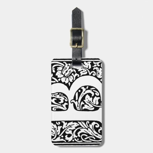 Initial B Monogramm. Muster für benutzerdefinierte Gepäckanhänger (Vorderseite vertikal)