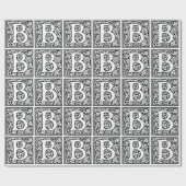 Initial B Monogramm. Muster für benutzerdefinierte Geschenkpapier (Flach)