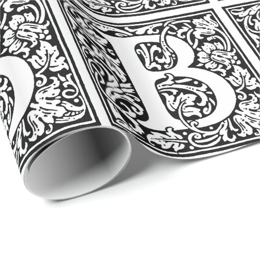 Initial B Monogramm. Muster für benutzerdefinierte Geschenkpapier (Rolleneckpunkt)