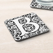 Initial B Monogramm. Muster für benutzerdefinierte Getränkeuntersetzer (Linke Seite)