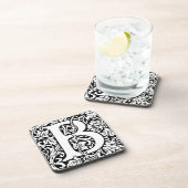 Initial B Monogramm. Muster für benutzerdefinierte Getränkeuntersetzer (Rechte Seite)