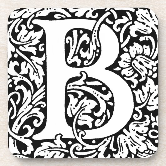 Initial B Monogramm. Muster für benutzerdefinierte Getränkeuntersetzer (Vorderseite)