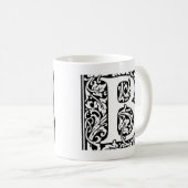 Initial B Monogramm. Muster für benutzerdefinierte Kaffeetasse (VorderseiteRechts)