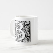 Initial B Monogramm. Muster für benutzerdefinierte Kaffeetasse (Vorderseite Links)