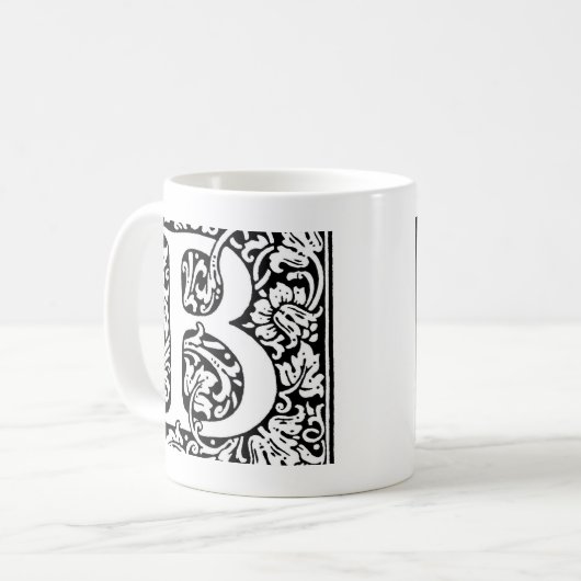 Initial B Monogramm. Muster für benutzerdefinierte Kaffeetasse (Vorderseite Links)