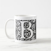 Initial B Monogramm. Muster für benutzerdefinierte Kaffeetasse (Links)