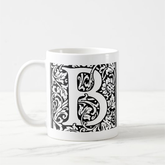 Initial B Monogramm. Muster für benutzerdefinierte Kaffeetasse (Links)