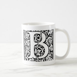 Initial B Monogramm. Muster für benutzerdefinierte Kaffeetasse