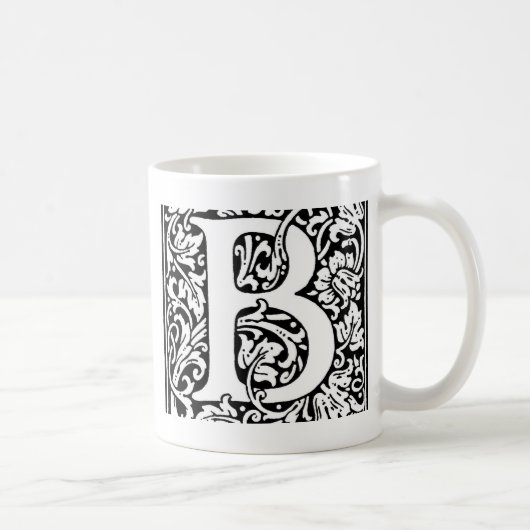 Initial B Monogramm. Muster für benutzerdefinierte Kaffeetasse (Rechts)