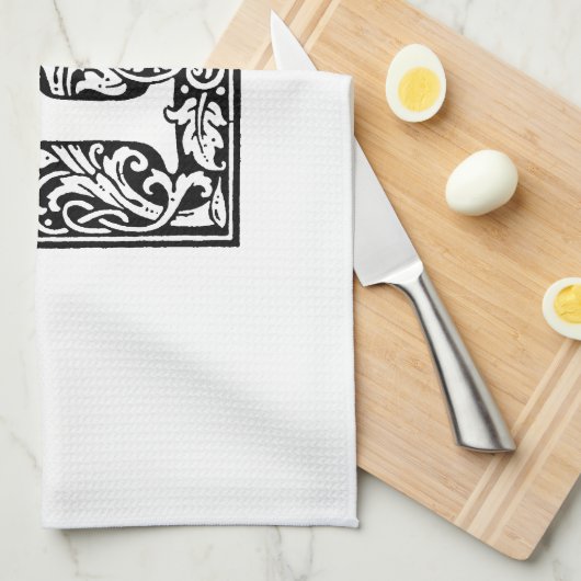 Initial B Monogramm. Muster für benutzerdefinierte Küchentuch (Viertel Falte)