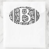 Initial B Monogramm. Muster für benutzerdefinierte Ovaler Aufkleber (Tasche)
