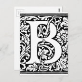 Initial B Monogramm. Muster für benutzerdefinierte Postkarte (Vorne/Hinten)