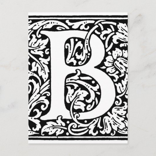 Initial B Monogramm. Muster für benutzerdefinierte Postkarte (Vorderseite)