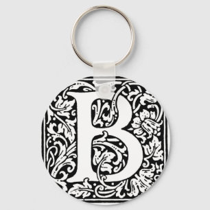 Initial B Monogramm. Muster für benutzerdefinierte Schlüsselanhänger