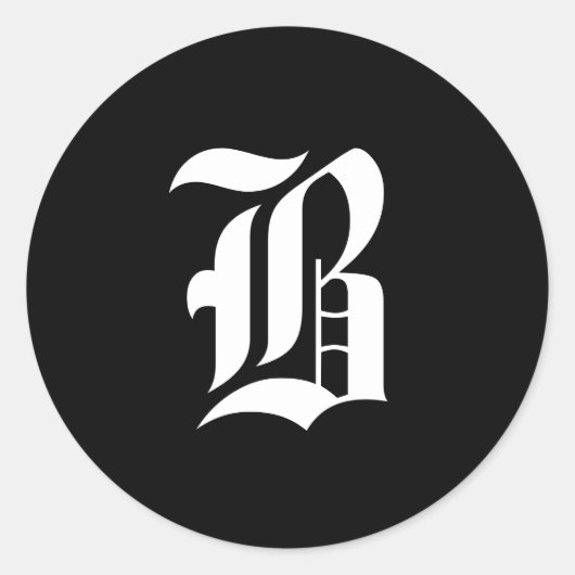Initial B Runder Aufkleber (Vorderseite)