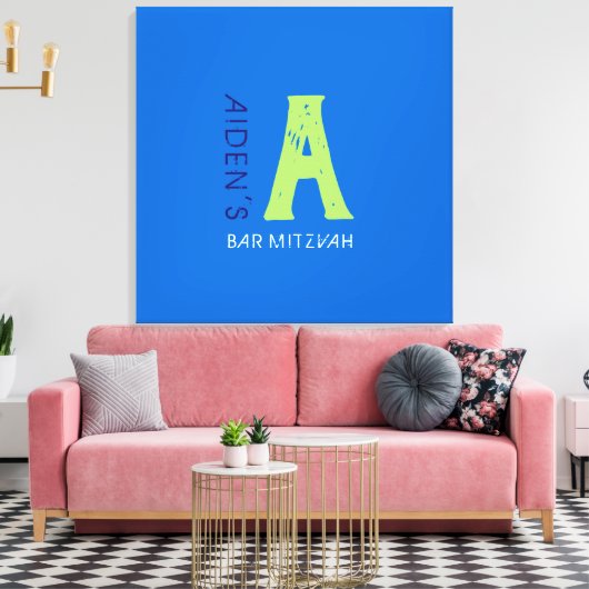 Initial-Bar Bat Mitzvah-Anmeldeschema Leinwanddruck (Insitu (Wohnzimmer))
