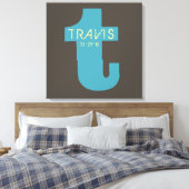 Initial-Bar Bat Mitzvah-Anmeldeschema Leinwanddruck (Insitu (Schlafzimmer))