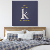 Initial-Bar-Bat Mitzvah-Anmeldungsboard K Monogram Leinwanddruck (Insitu (Schlafzimmer))