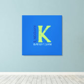 Initial-Bar-Bat Mitzvah-Anmeldungsboard K Monogram Leinwanddruck (Insitu (Holzboden))