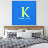 Initial-Bar-Bat Mitzvah-Anmeldungsboard K Monogram Leinwanddruck (Insitu (Schlafzimmer))