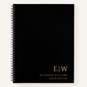 Initial beruflich Black and Gold Monogram Notizblock (Vorderseite)