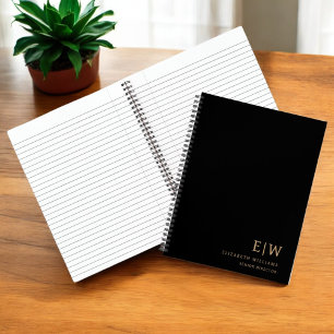 Initial beruflich Black and Gold Monogram Notizblock