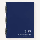 Initial beruflich Navy Blue Business Monogram Notizblock (Vorderseite)