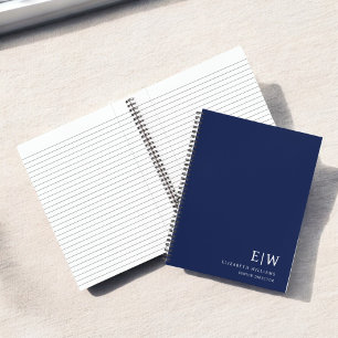 Initial beruflich Navy Blue Business Monogram Notizblock