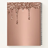 Initial beruflich Rose Gold Glitzer Monogram Notizblock (Rückseite)