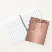 Initial beruflich Rose Gold Glitzer Monogram Notizblock (Innenseite)