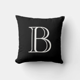 Initial Black & White Letter Monogram Kissen