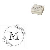 Initial Blätter Wreath Monogramm Gummistempel (Stempel)