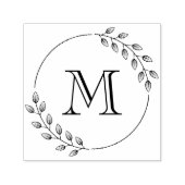Initial Blätter Wreath Monogramm Permastempel (Design)