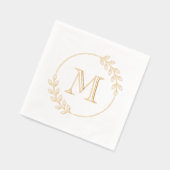 Initial Blätter Wreath Monogramm Servietten Mit Folie (Links)