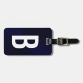 Initial blaues, gebürstetes Metallisches Monogramm Gepäckanhänger (Vorderseite horizontal)