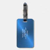 Initial blaugebürstetes Metallisches Monogramm Gepäckanhänger (Rückseite vertikal)