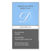 Initial Blue Gray Magnetische Visitenkarte (Vorderseite Vertikal)