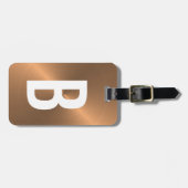 Initial braun gebürstetes Metallisches Monogramm Gepäckanhänger (Vorderseite horizontal)