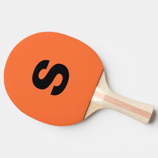 Initial Burnt Orange für benutzerdefinierte Monogr Tischtennis Schläger (Seitenansicht)