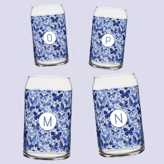 Initial Butterfly Watercolor Blue Monogram Dosenglas