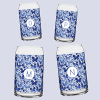 Initial Butterfly Watercolor Blue Monogram