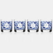 Initial Butterfly Watercolor Blue Monogram Whiskyglas (Hinten)