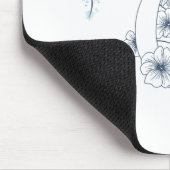 Initial "C" Blue Monogram Calm Floral Mousepad (Ecke)