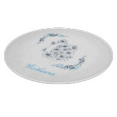 Initial "C" Blue Monogram Calm Floral Schneidebrett (Ecke)