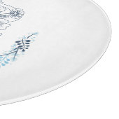 Initial "C" Blue Monogram Calm Floral Schneidebrett (Ecke)