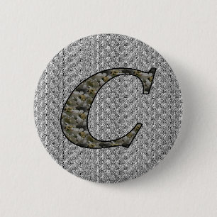 Initial C Hydrangea Floral Button
