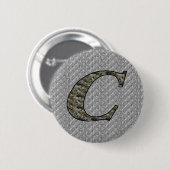 Initial C Hydrangea Floral Button (Vorne & Hinten)